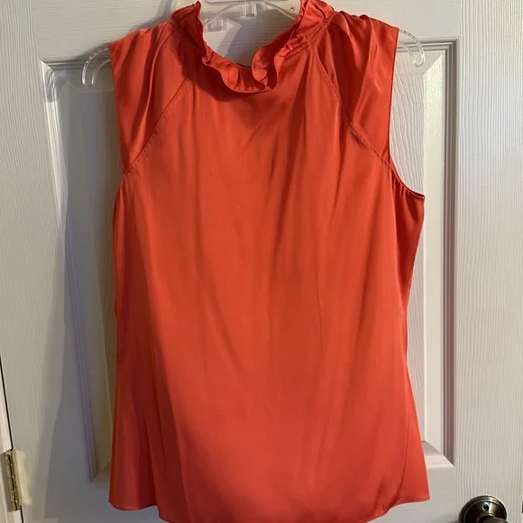 NWT-Elie Tahari silk top, orange, sz Med. - Picture 5 of 6
